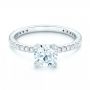 14k White Gold Custom Diamond Engagement Ring - Flat View -  102586 - Thumbnail