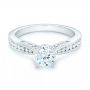 14k White Gold Custom Diamond Engagement Ring - Flat View -  102590 - Thumbnail