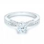 14k White Gold Custom Diamond Engagement Ring - Flat View -  102590 - Thumbnail