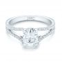 14k White Gold Custom Diamond Engagement Ring - Flat View -  102604 - Thumbnail