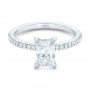 14k White Gold Custom Diamond Engagement Ring - Flat View -  102856 - Thumbnail