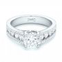 14k White Gold Custom Diamond Engagement Ring - Flat View -  102886 - Thumbnail