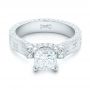 18k White Gold 18k White Gold Custom Diamond Engagement Ring - Flat View -  102895 - Thumbnail
