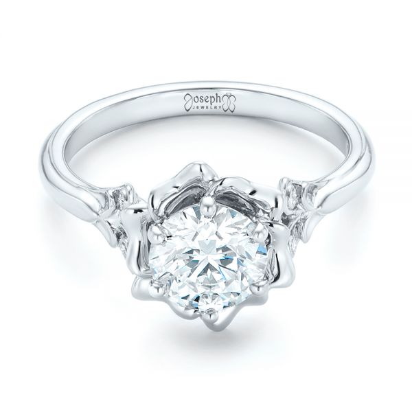  Platinum Custom Diamond Engagement Ring - Flat View -  102896