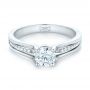 18k White Gold Custom Diamond Engagement Ring - Flat View -  102903 - Thumbnail