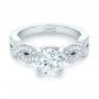 14k White Gold 14k White Gold Custom Diamond Engagement Ring - Flat View -  102905 - Thumbnail