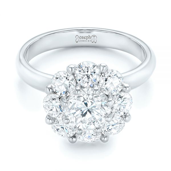 18k White Gold 18k White Gold Custom Diamond Engagement Ring - Flat View -  102927