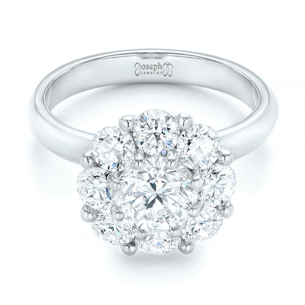 18k White Gold 18k White Gold Custom Diamond Engagement Ring - Flat View - 102927