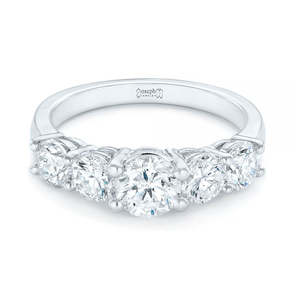14k White Gold Custom Diamond Engagement Ring - Flat View -  102941