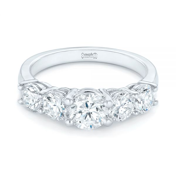 14k White Gold Custom Diamond Engagement Ring - Flat View -  102941