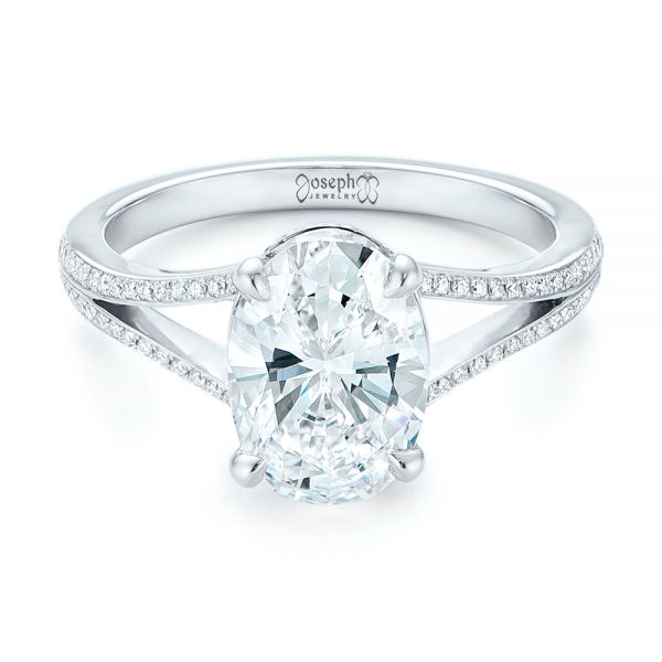 Platinum Custom Diamond Engagement Ring - Flat View - 102946