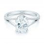 14k White Gold 14k White Gold Custom Diamond Engagement Ring - Flat View -  102946 - Thumbnail