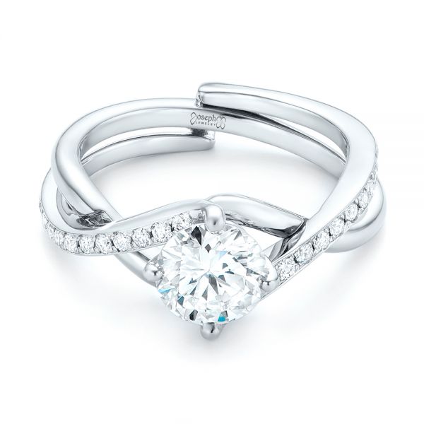 Platinum Platinum Custom Diamond Engagement Ring - Flat View - 102969