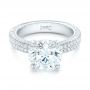 18k White Gold 18k White Gold Custom Diamond Engagement Ring - Flat View -  102971 - Thumbnail