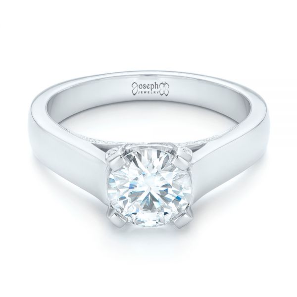  Platinum Custom Diamond Engagement Ring - Flat View -  102996