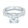 18k White Gold 18k White Gold Custom Diamond Engagement Ring - Flat View -  103013 - Thumbnail