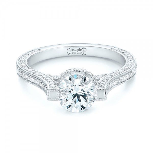  Platinum Platinum Custom Diamond Engagement Ring - Flat View -  103053