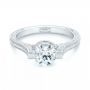 14k White Gold Custom Diamond Engagement Ring - Flat View -  103053 - Thumbnail
