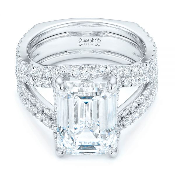  Platinum Custom Diamond Engagement Ring - Flat View -  103138