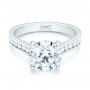18k White Gold 18k White Gold Custom Diamond Engagement Ring - Flat View -  103150 - Thumbnail