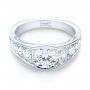 18k White Gold Custom Diamond Engagement Ring - Flat View -  103165 - Thumbnail