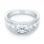 18k White Gold Custom Diamond Engagement Ring - Flat View -  103165 - Thumbnail