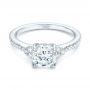 14k White Gold 14k White Gold Custom Diamond Engagement Ring - Flat View -  103219 - Thumbnail
