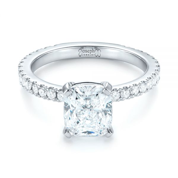18k White Gold 18k White Gold Custom Diamond Engagement Ring - Flat View -  103222