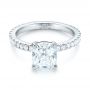 14k White Gold 14k White Gold Custom Diamond Engagement Ring - Flat View -  103222 - Thumbnail