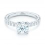 18k White Gold Custom Diamond Engagement Ring - Flat View -  103235 - Thumbnail
