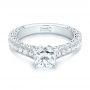 18k White Gold Custom Diamond Engagement Ring - Flat View -  103303 - Thumbnail