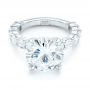 14k White Gold Custom Diamond Engagement Ring - Flat View -  103336 - Thumbnail