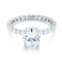 14k White Gold Custom Diamond Engagement Ring - Flat View -  103355 - Thumbnail