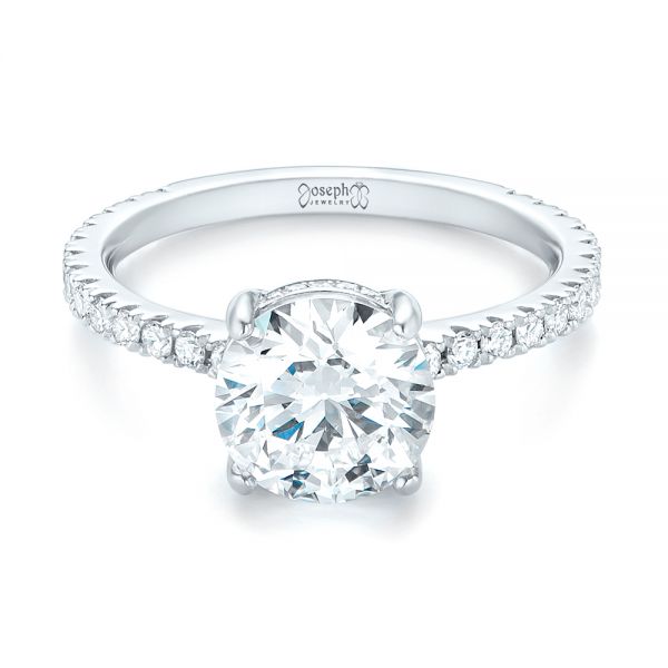  Platinum Custom Diamond Engagement Ring - Flat View -  103369