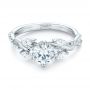 14k White Gold Custom Diamond Engagement Ring - Flat View -  103418 - Thumbnail