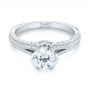18k White Gold 18k White Gold Custom Diamond Engagement Ring - Flat View -  103428 - Thumbnail