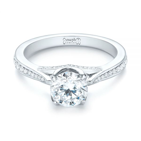  Platinum Custom Diamond Engagement Ring - Flat View -  103464