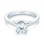 18k White Gold 18k White Gold Custom Diamond Engagement Ring - Flat View -  103464 - Thumbnail
