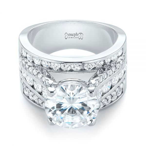 Platinum Custom Diamond Engagement Ring - Flat View - 103487