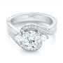 14k White Gold 14k White Gold Custom Diamond Engagement Ring - Flat View -  104262 - Thumbnail