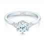 14k White Gold Custom Diamond Engagement Ring - Flat View -  104329 - Thumbnail