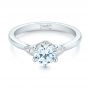 14k White Gold Custom Diamond Engagement Ring - Flat View -  104329 - Thumbnail