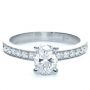 18k White Gold 18k White Gold Custom Diamond Engagement Ring - Flat View -  1107 - Thumbnail