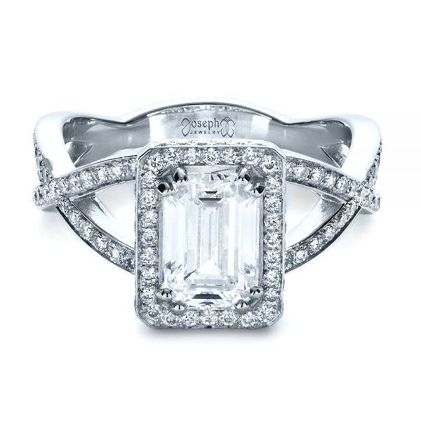  Platinum Custom Diamond Engagement Ring - Flat View -  1159