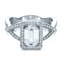  Platinum Custom Diamond Engagement Ring - Flat View -  1159 - Thumbnail