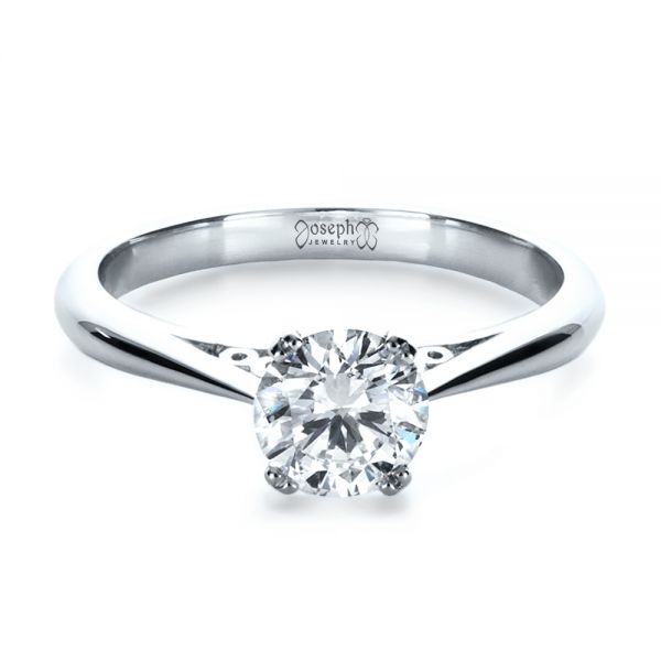 18k White Gold Custom Diamond Engagement Ring - Flat View - 1162