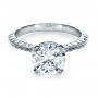 18k White Gold 18k White Gold Custom Diamond Engagement Ring - Flat View -  1164 - Thumbnail