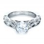 18k White Gold Custom Diamond Engagement Ring - Flat View -  1296 - Thumbnail