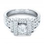 14k White Gold Custom Diamond Engagement Ring - Flat View -  1346 - Thumbnail