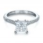 14k White Gold 14k White Gold Custom Diamond Engagement Ring - Flat View -  1402 - Thumbnail